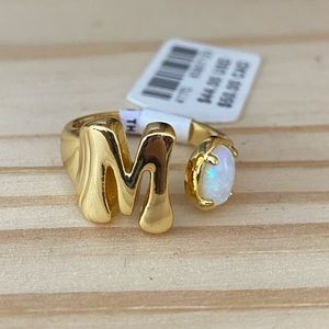 Anthro Opal Monogram M Ring 🤍 NWT